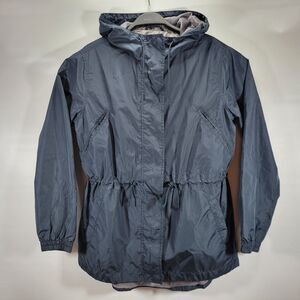 GAP WOMEN'S BLUE NYLON FULL ZIP LIGHTWEIGHT OVERSIZE WINDBREAKER JACKET SIZE S